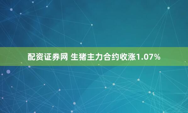 配资证券网 生猪主力合约收涨1.07%