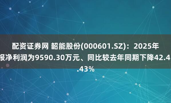 配资证券网 韶能股份(000601.SZ)：2025年中报净利润为9590.30万元、同比较去年同期下降42.43%